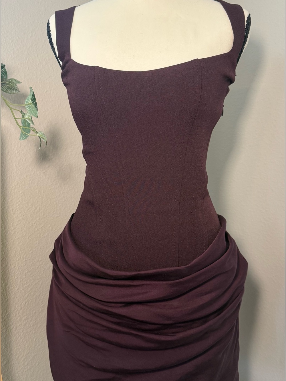 Baby Boo Deep Plum Ruched Cocktail Dress - Women